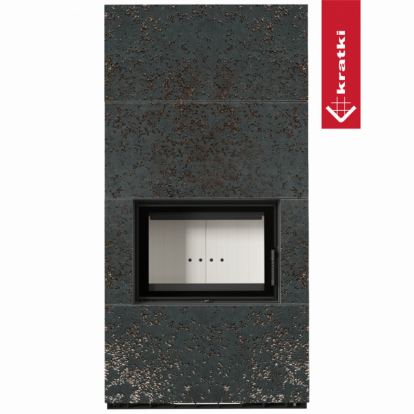 Каминокомплект Kratki PRO FLOKI OXIDE NERO (Белая футеровка)